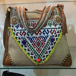 Stylish Ethnic Boho <b>Leather</b> Crossbody <b>Bag</b> Designer Hand Beaded Women's Tote Shoulder <b>Bag</b> <b>Handmade</b> - Product Image 2