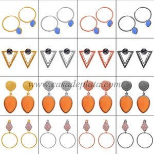 ชุดง่ามอัญมณี925เงินสเตอร์ลิงต่างหูชุบทองขายส่ง - Product Image 2