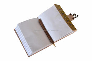 Sombra celta Diseño de signo de la paz Cuero genuino Diario de color amarillo y negro Cuaderno de diario en blanco Libro ecológico de sombras - Product Image 6