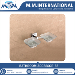 Best Quality <b>Bathroom</b> <b>Accessories</b> Brass Base Glass Soap Dish for Hotel ware Available at Wholesale Price from India for Export - Product Image 4