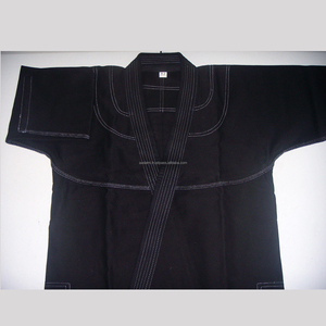Kimono de Jiu Jitsu Brasileño Simple, Tejido Perl, 450g, 100% Algodón, Cómodo, Unisex, Negro, Hecho en Pakistán - Product Image 4