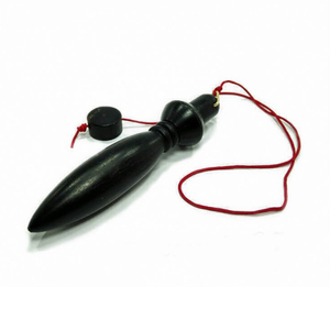 Péndulo de madera de Reiki curativo tallado individual hecho a mano con material de piedras preciosas - Product Image 1