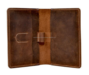 Venta al por mayor hecho a mano Vintage cuero genuino marrón puro nuevo pasaporte tarjeta de crédito Id titular dinero monederos gran soporte plegable - Product Image 1