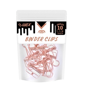 El oro rosa más popular de Japón 10PCS 32mm 1-1/4 "en Zip Lock Standup Bag Binder Clips - Product Image 1
