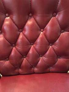 Exécutif Tête de Clou Bordeaux Cuir Bras Roulant Bureau Chaise D'aile/Exécutif en cuir chaise de bureau - Product Image 5