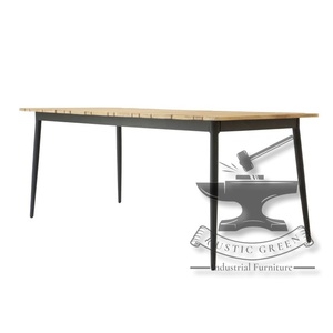 Mesa de comedor superior de madera con panel vintage industrial para escuela, sala de estar, hotel - Product Image 6
