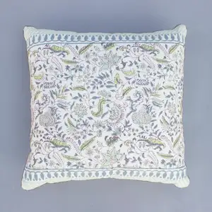 Funda de cojín cuadrada Bohemia decorativa de lino de algodón 16X16 Floral multicolor