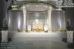 <b>Wedding</b> Palazzo Crystal Golden Mandap Classy <b>Wedding</b> Crystal Palazzo Mandap Prominent Palazzo <b>Wedding</b> Mandap/Stage - Product Image 6