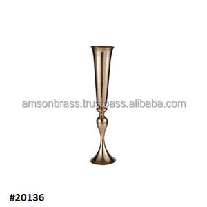 Tradotionl, Trompeta de aluminio, decoración de boda, jarrón de mesa, diseño real, superventas, jarrón de decoración de mesa de Metal de diseñador - Product Image 3