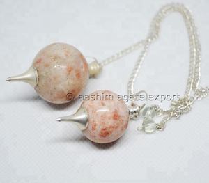 Lo último hecho a mano Rosa Sunstone bola péndulo estilo Feng Shui cuarzo radiestesia mascota piedra preciosa artesanía - Product Image 1