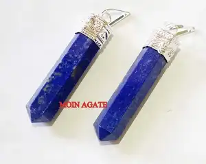 Natural Lapis Lazuli Pedra Pingente De Lápis De Prata Compre Online De Moin Ágata Gemstone Healing Crystal Lápis Pingente À Venda