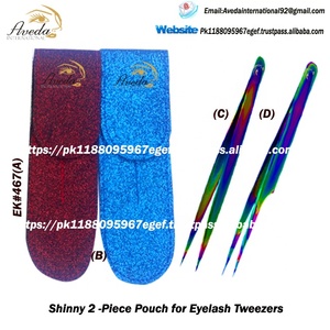 High Quality <b>Rainbow</b> Color Eyelash Extension Tweezers Stainless Steel Shinny Tweezers Pouch Packing AvedaInternational - Product Image 5