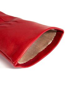 Premium Women's Red Leather <b>Gloves</b> with <b>Silk</b> Lining Elegant and Warm Sheepskin Touch Screen Compatible for Everyday Comfort - Product Image 2