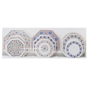 หินอ่อนสีขาวส่งออกหินอ่อนฝังตารางด้านบน - Product Image 1