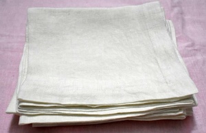 Servilletas blancas de lino 100% estilo clásico hecho a mano reutilizable - Product Image 6