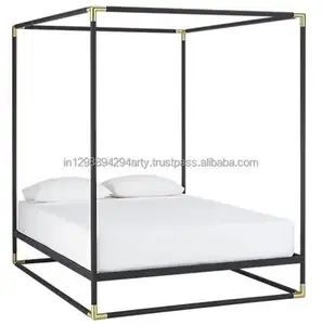 현대 산업 스타일 침실 가구 주철 포스터 더블 침대