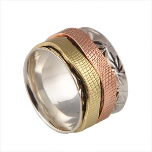Bague classique anti-anxiété en argent sterling 925 et métaux mixtes (laiton, cuivre) pour femmes et hommes, idéale pour les fêtes - Vente en gros - Product Image 1
