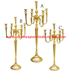 Candélabres écologiques faits à la main en aluminium à 5 bras d'art moderne centres de table de mariage pour la maison et la décoration de Noël - Product Image 5