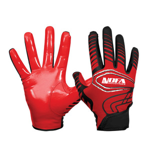 High Quality Leather American Football Receiver Gloves with Custom Logo <b>Best</b> Grip Palm - Product Image 1