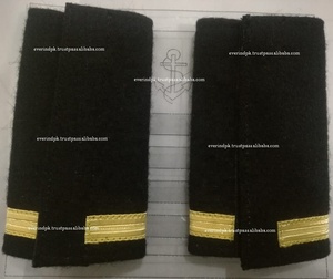 3 Epaulettes Metálicos Dorados con Trenzas y Rayas, Bordados a Mano, para Hombro, Tipo Slip-On - Product Image 3