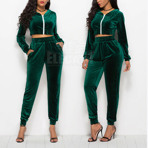 2019 Velour Suit Women 2 Piece Set Top and <b>Pants</b> Casual Velvet Tracksuits Velours Suits Femme Plus Size - Product Image 3