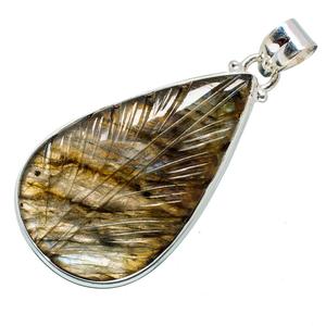 เครื่องประดับทำมือจี้รูปลูกแพร์ยาวสีเงินสเตอร์ลิง925น่ารักพร้อมพลอย Charoite ดีไซน์แบบ ODM - Product Image 2