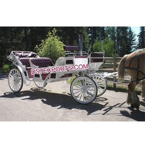 Carruaje blanco para montar en caballo de Navidad, Buggy LARGO DE BODA europea, fabricantes de carruaje de boda - Product Image 1