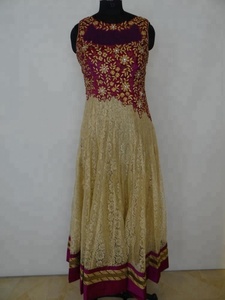 Georgette-ropa de fiesta Beige, bordado pesado, trabajo, salwar, kameez, India, salwar, kameez-salwar, diseños 2018 - Product Image 3