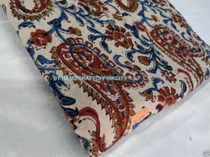 Tela estampada a mano de 5 yardas, 100% algodón, Cambric, colores naturales, hoja FC20 - Product Image 2