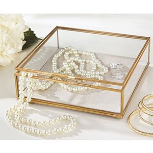 Glass Jewelry Box with <b>Chain</b> and <b>Mirror</b> Bottom Elegant Storage Solution for Your Beloved Pieces - Product Image 6