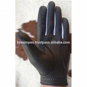 ถุงมือกอล์ฟผู้ชายหนังแกะสีดำมีโลโก้ตามสั่ง - Product Image 3