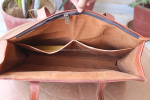 หนังแพะธรรมชาติหลายสีเย็บปักถักร้อย16นิ้วกระเป๋าถือสไตล์กระเป๋า - Product Image 6