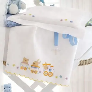 Conception 100% Coton broderie à la main Drap De Bande Dessinée pour Enfants Bébé Ensemble De Literie