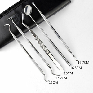 Juego de 5 Herramientas Dentales para Remover Sarro y Placa, con Espejo, para Adultos - Product Image 1