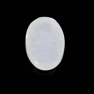 Natural white druzy gemstone 18x13mm oval cabochon wholesale manufacturer