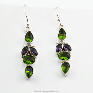 Unique 925 Sterling Silver Green <b>Peridot</b> Gemstone Handmade <b>Earrings</b> 925 Silver Vintage Dangle <b>Earrings</b> Jewelry ODM OEM - Product Image 3