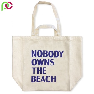 2021 femmes été personnalisé sérigraphié coton toile fourre-tout sac de plage écologique deux poignées fermeture à glissière lettre décoration - Product Image 3