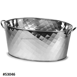 Wine Bucket Oval Shaped Metal Ice Bucket with Sided Handle & Beverage <b>Tubs</b> Decorative Metal Wine <b>Tub</b> Cooler - Product Image 4