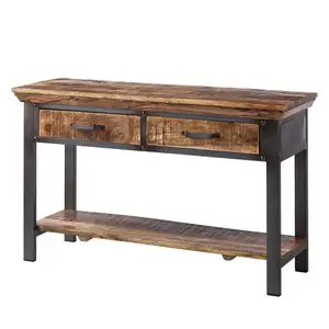 Table d'appoint industrielle Vintage, table murale en bois, style manga massif