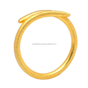 Bague simple Bague en argent sterling 925 plaquée or Bague à la mode de style tendance pour mariage, fiançailles, anniversaire, cadeau - Product Image 1