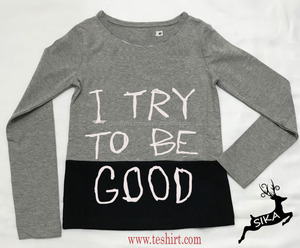 Servicio OEM 100% algodón primavera bebé niños Camiseta de manga larga impresión personalizada ocio ropa infantil camiseta Unisex Bambú en blanco - Product Image 2