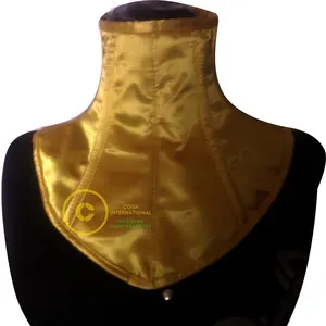 COSH CORSETS Gold Satin Steel Boned Neck Corset, Wholesale Customized Fashion Wear Neck Corset Vendors From Pakistan