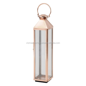 Tall Stainless Steel <b>Lantern</b> Rose <b>Gold</b> Plated Handmade for Home and Party Wedding Decorations - Product Image 1