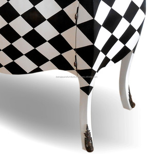 Home Furniture - Wooden <b>Living</b> <b>Room</b> <b>Cabinet</b> Furniture Checkered Color French Style - Product Image 6