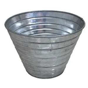 Plantador de metal galvanizado redondo para decoração de jardim, com preços baratos de fornecedor indiano a preço no atacado