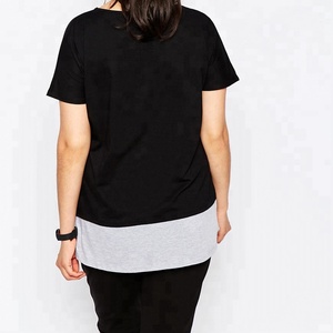 Venta al por mayor 2021 moda personalizada cuello redondo Camiseta de mujer 100% algodón Casual patrón sólido bordado botón diseño de talla grande - Product Image 4