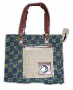 Lowell Canvas Shopping <b>Bag</b> Geometric Pattern Magnetic Closure Hand Length Handle <b>Medium</b> <b>Size</b> Daily Use From Delhi Model JHB04394 - Product Image 1