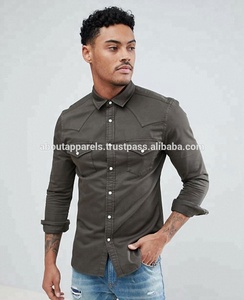 เสื้อยีนส์แขนสั้นคอปกจุดระบายอากาศได้ดีสำหรับผู้ชายเสื้อยีนส์แขนสั้นผ้าฝ้าย100% พลัสไซส์ขายดี - Product Image 3