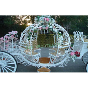 Chariot de poussette pour bébés filles, cendrillon blanche, pour mariage indien, landau - Product Image 1