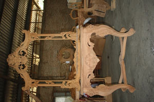 โต๊ะคอนโซลไม้มะฮอกกานีออกแบบเองโบราณพร้อมกระจก - Product Image 2